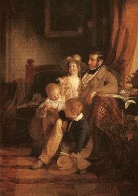 Friedrich v.Amerling: Rudolf von Arthaber mit seinen Kindern, 1837