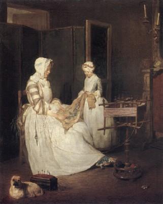 Jean-Baptist Chardin: Die flei&szlig;ie Mutter, 1740