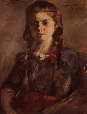 Lovis Corinth: Portr&auml;t Wilhelmine mit Z&ouml;pfen, 1922