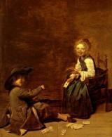 Knabe und M&auml;dchen beim Kartenspiel, 1631