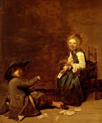 Dirk Hals: Knabe und M&auml;dchen beim Kartenspiel, 1631