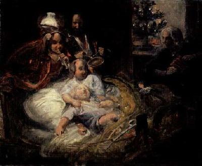 Hans Peter Hasenclever: Am Weihnachtsmorgen, um 1840