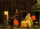 Frau mit Baby und Magd mit Kind, um 1663