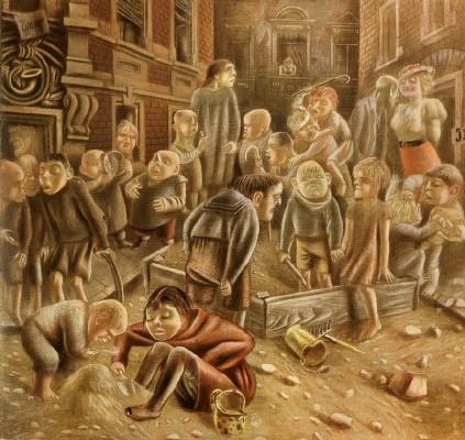 Kinder, die unter Steinen aufwachsen, um 1933/35