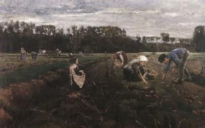 Max Liebermann: Die Kartoffelernte, 1875