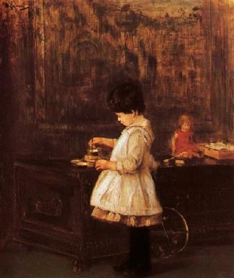 Max Liebermann: Kind an der Truhe, 1888