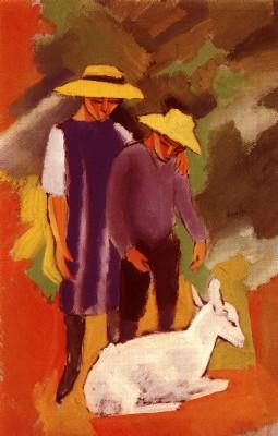 August Macke: Kinder mit Ziege, 1912