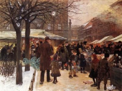 Franz Skarbina: Weihnachtsmarkt in Berlin, 1892