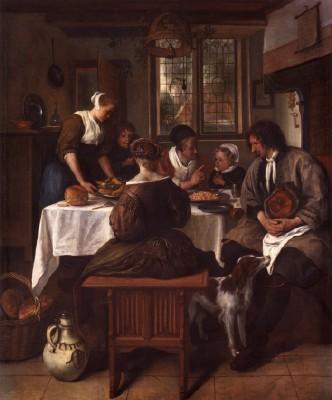 Jan Steen: Das Tischgebet, um 1663-1665