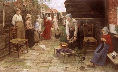 Fritz von Uhde: Der Leierkastenmann kommt, 1883