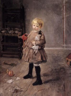 Fritz von Uhde: Kind mit Puppen, 1885
