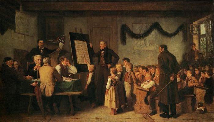 Albert Anker: Das Schulexamen, 1862