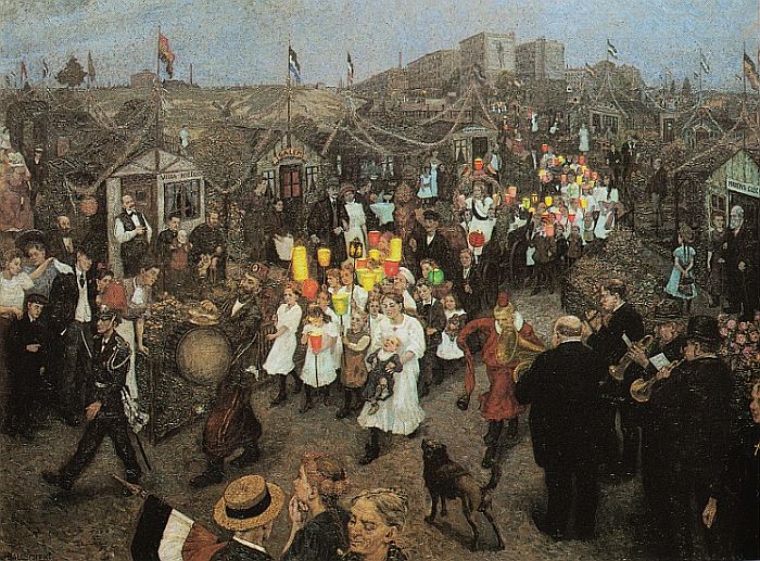 Hans Baluschek: Sommerfest in der Laubenkolonie, 1909