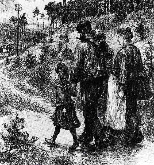 Hans Baluschek: Arbeiterfamilie auf dem Heimweg, o.J.