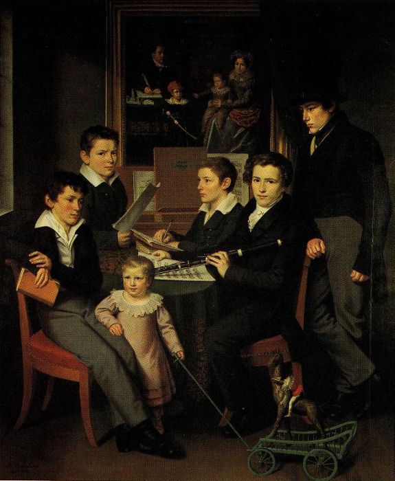 Kaspar Benedikt Beckenkamp: Die S&ouml;hne des Kalligraphen Heinrigs, 1828