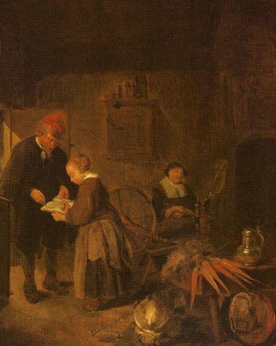 Quiringh van Brekelenkam: Der Wanderschulmeister, 1666