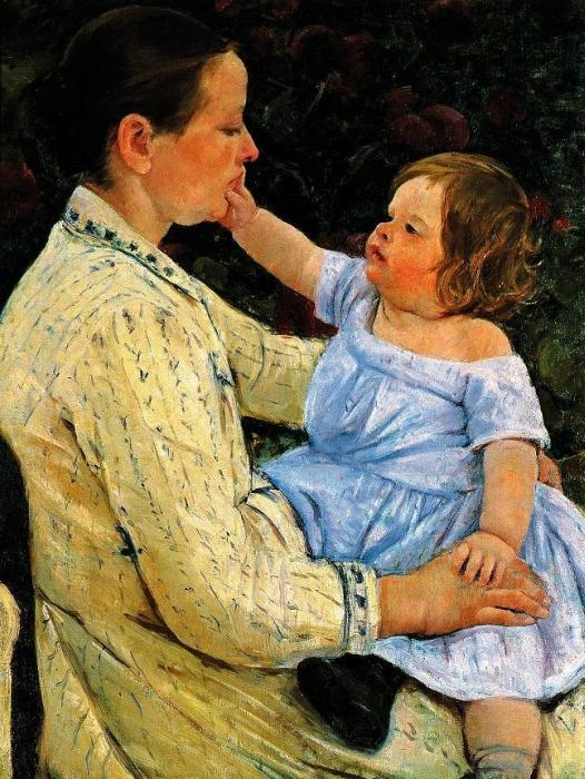 Mary Cassatt: Die Liebkosung des Kindes, um 1891