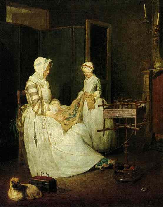 Jean Siméon Chardin: Die fleißige Mutter, 1740