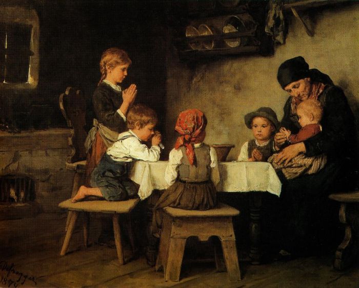 Franz von Defregger: Das Tischgebet, 1874