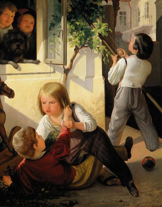 Eduard Ritter von Engerth: Raufende Buben, 1842