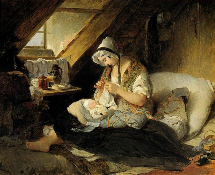 Peter Fendi: Die arme Offizierswitwe, 1836