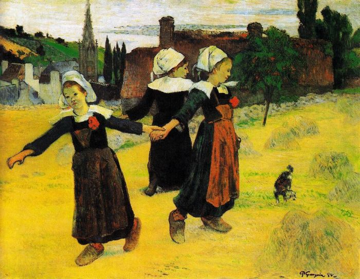 Paul Gauguin: Bretonische M&auml;dchen beim Reigen, 1888