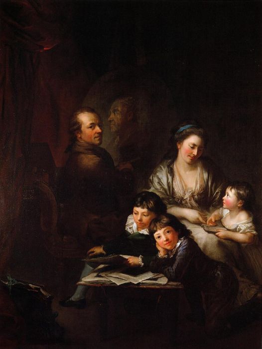 Anton Graff: Die Familie des K&uuml;nstlers vor dem Bildnis Johann Georg Sulzers, 1785