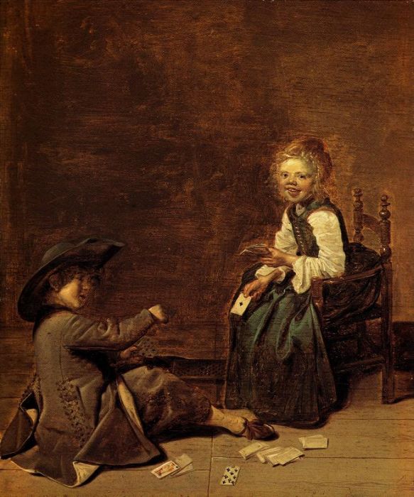 Dirk Hals: Knabe und M&auml;dchen beim Kartenspiel, 1631