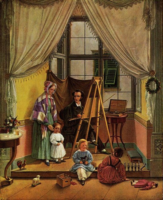 Wilhelm v.Harnier: Der Maler mit seiner Familie vor der Staffelei, 1838
