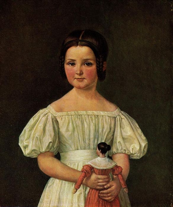 Wilhelm v.Harnier: Die Tochter des Malers Mathilde von Harnier mit Puppe, 1838