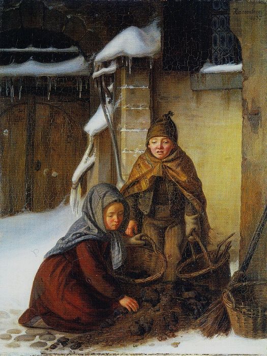 Hasenclever, Johann Peter: Kinder im Winter, 1837