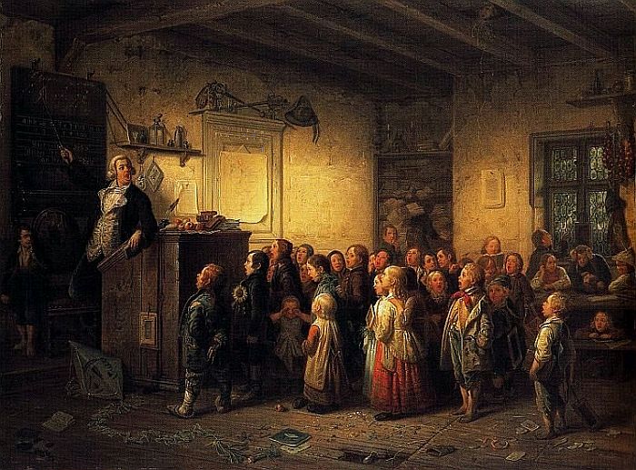 Johann Peter Hasenclever: Jobs als Schulmeister, um 1853