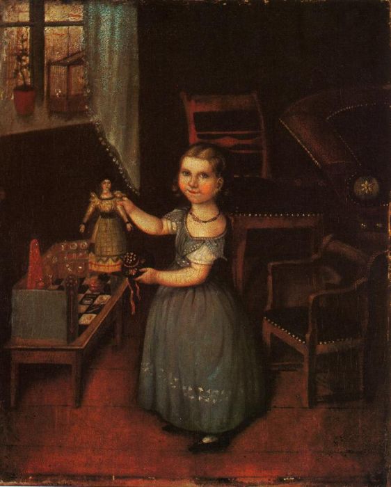 Joh. Heinrich Hillebrandt: Spielendes M&auml;dchen der Familie von der Lieth, 1832