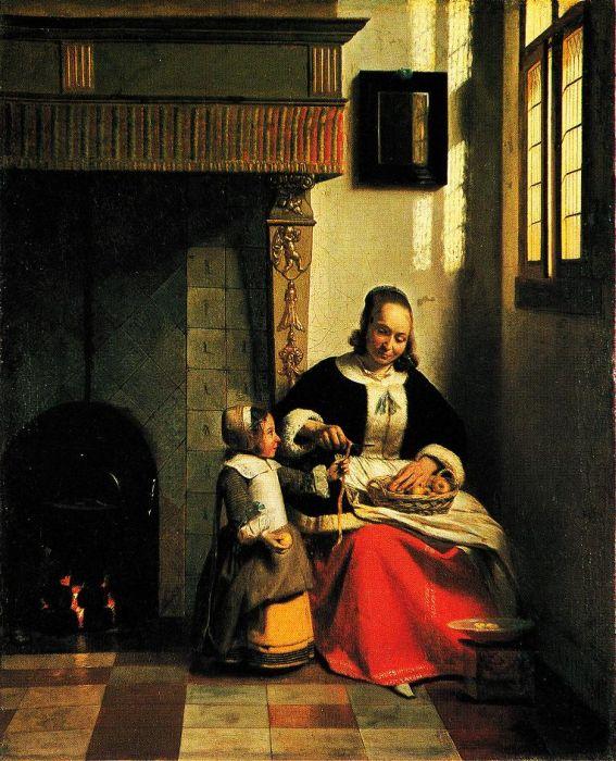 Pieter de Hooch: Frau beim Apfelsch&auml;len, um 1660