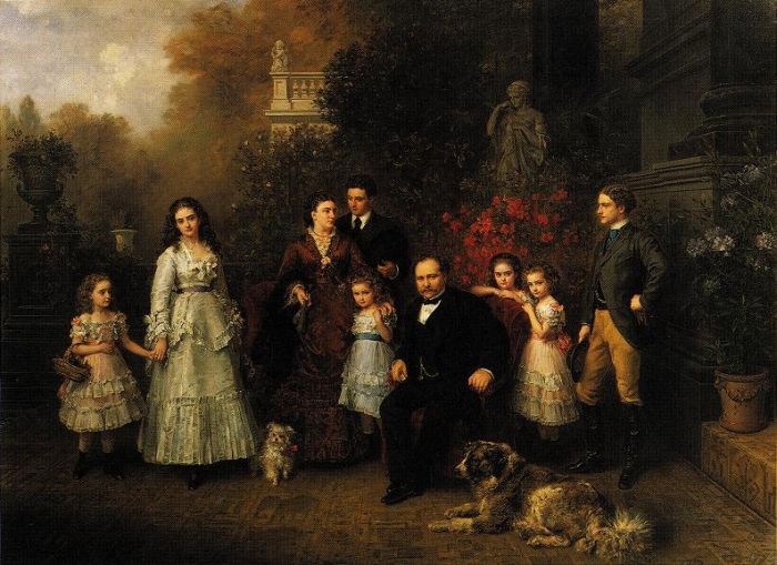 Ludwig Knaus: Familienbild Strousberg, 1870