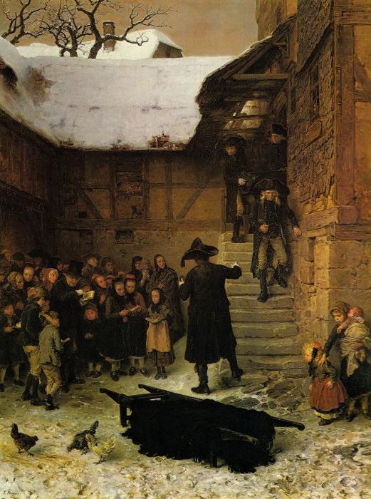 Ludwig Knaus: Hessisches Leichenbeg&auml;ngnis im Winter, 1871
