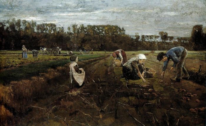 Max Liebermann: Die Kartoffelernte, 1875
