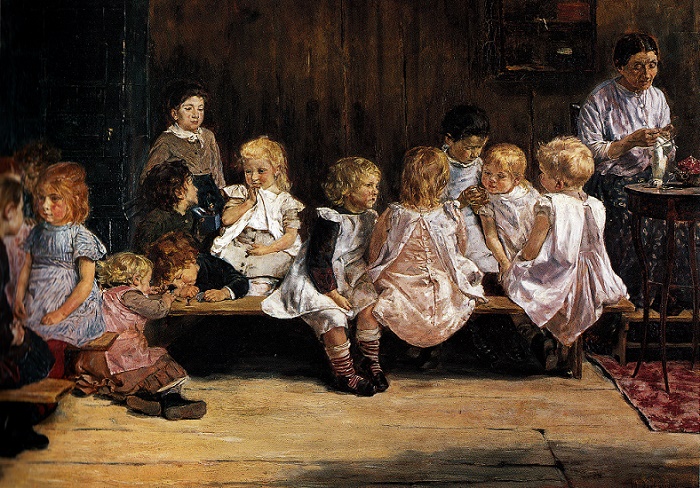 Max Liebermann (1847-1935); Kleinkinderschule in Amsterdam, 1879/80