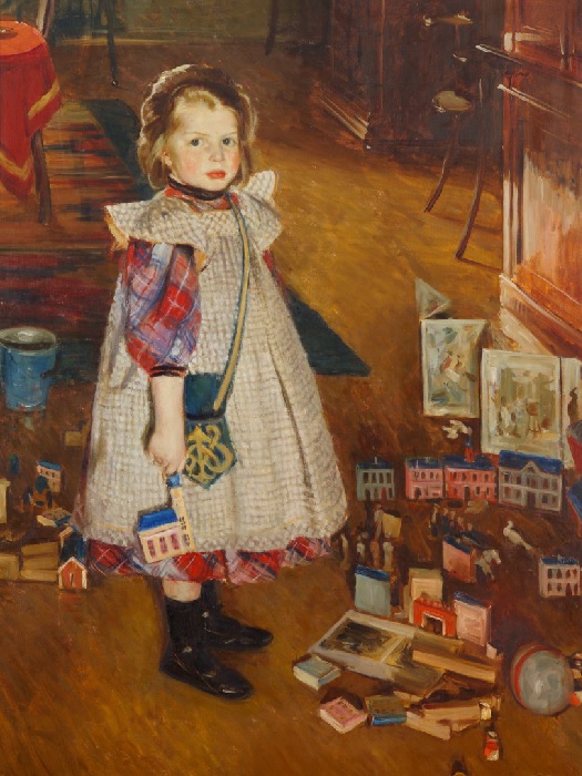 Heinrich Eduard Linde-Walther: Kind im Spielzimmer, 1901