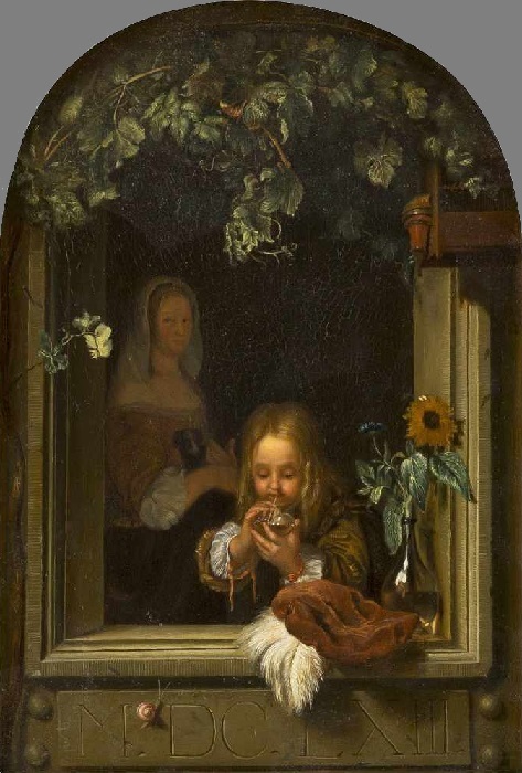 Frans van Mieris d.Ä.: Der Seifenbläser, 1663