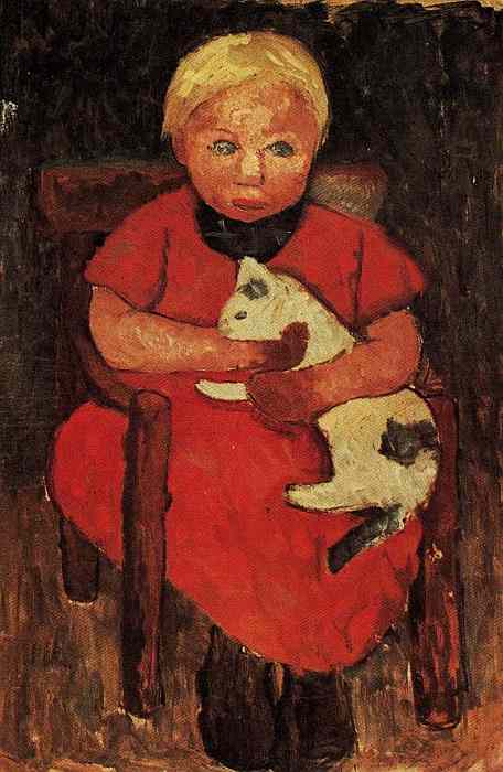 Paula Modersohn-Becker: Kind mit Katze, um 1903/06