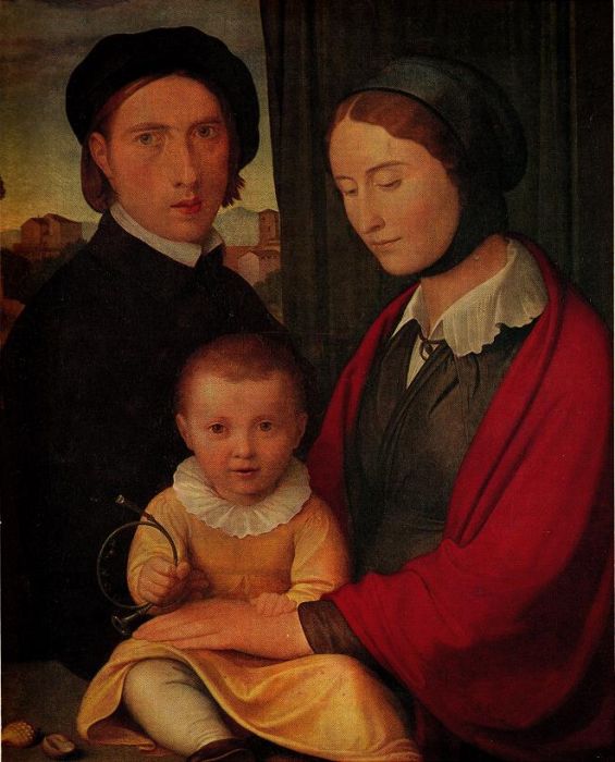 Johann Friedrich Overbeck: Selbstbildnis mit Familie, 1820/22