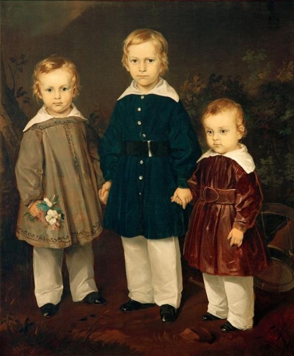 Ferdinand von Rayski: Die drei Söhne des Freiherrn von Bechtolsheim, 1838