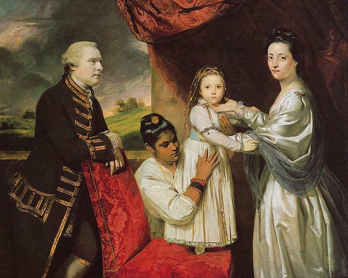 Sir Joshua Reynolds: George Clive und seine Familie mit einer indischen Dienerin, um 1766