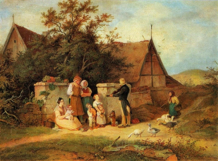 Adrian Ludwig Richter: Der Dorfgeiger, 1843