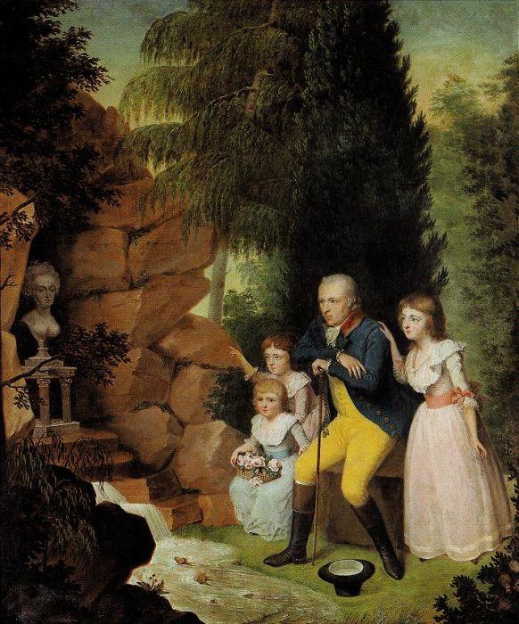 Johann Christoph Rincklake: Clemens August Freiherr von Galen mit seinen Töchtern, 1791/92