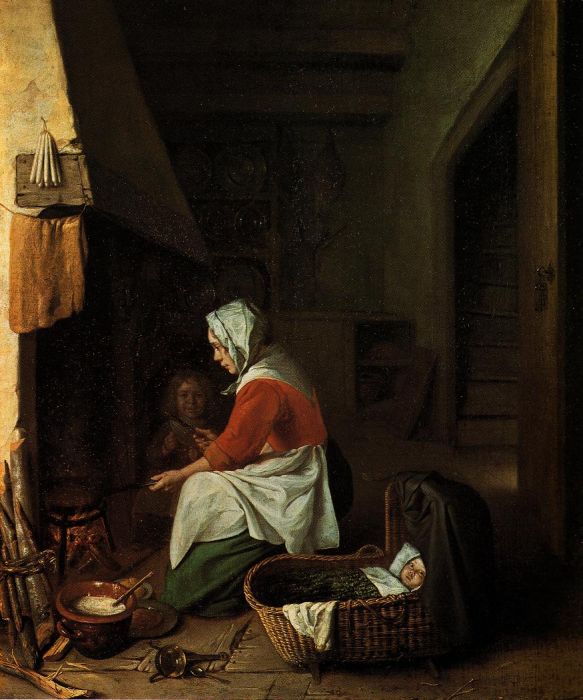 Pieter G.van Roestraten: Pfannkuchenb&auml;ckerin, 167?