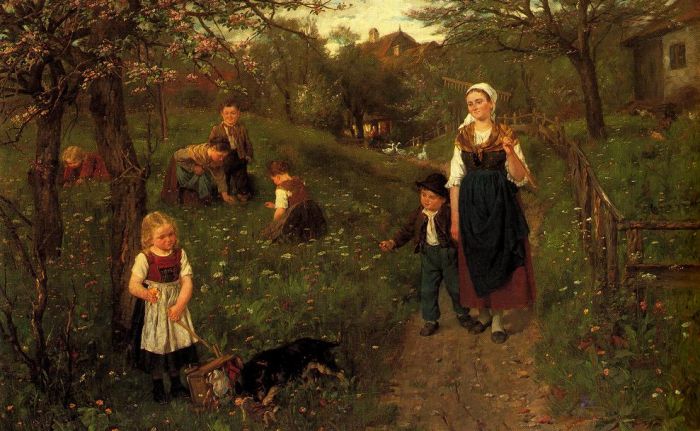 Johann Sperl: Fr&uuml;hlingszeit, um 1882