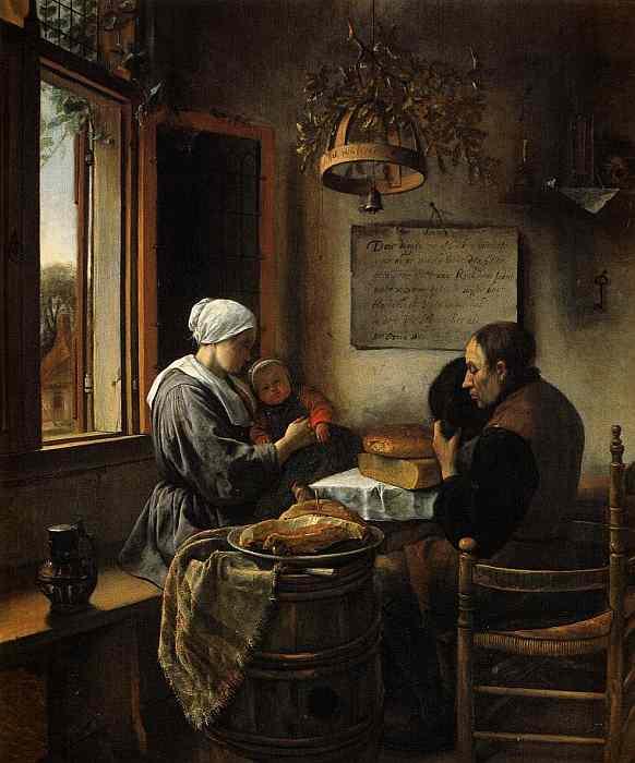 Jan Steen: Das Tischgebet, 1660