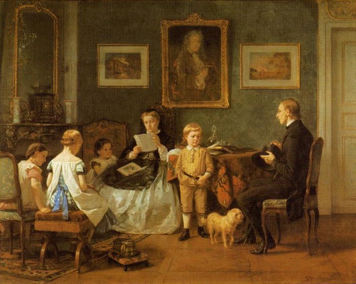 Benjamin Vautier: Der Hauslehrer, 1865
